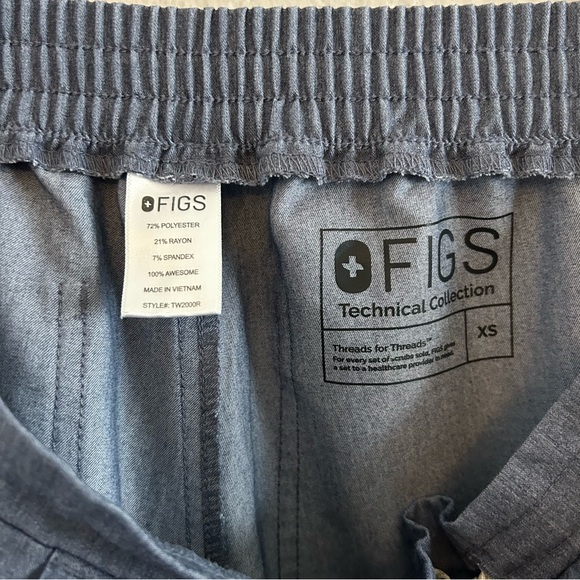Figs XS Kade scrubs pant Heather Denim Chambray - Picture 8 of 10